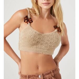 For Love & Lemons 'Luisa' Beige Crop Top Size S - NWT